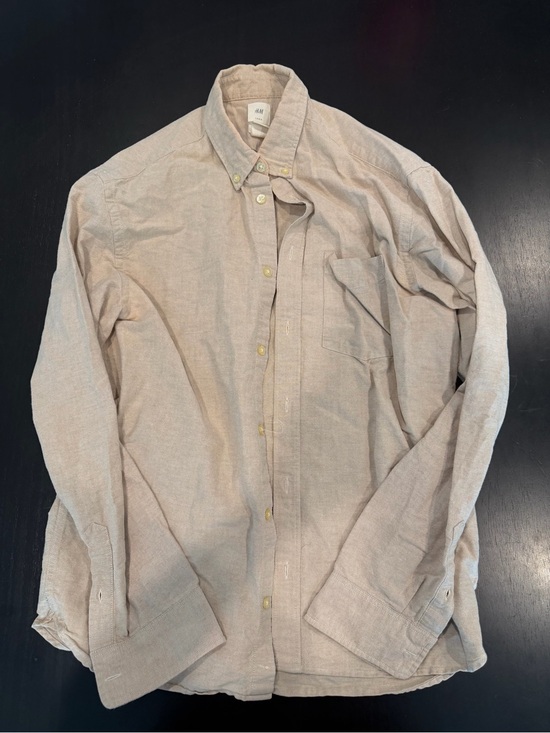 H&M Other - H&M Men's Button-Down Long Sleeve Shirt — Beige